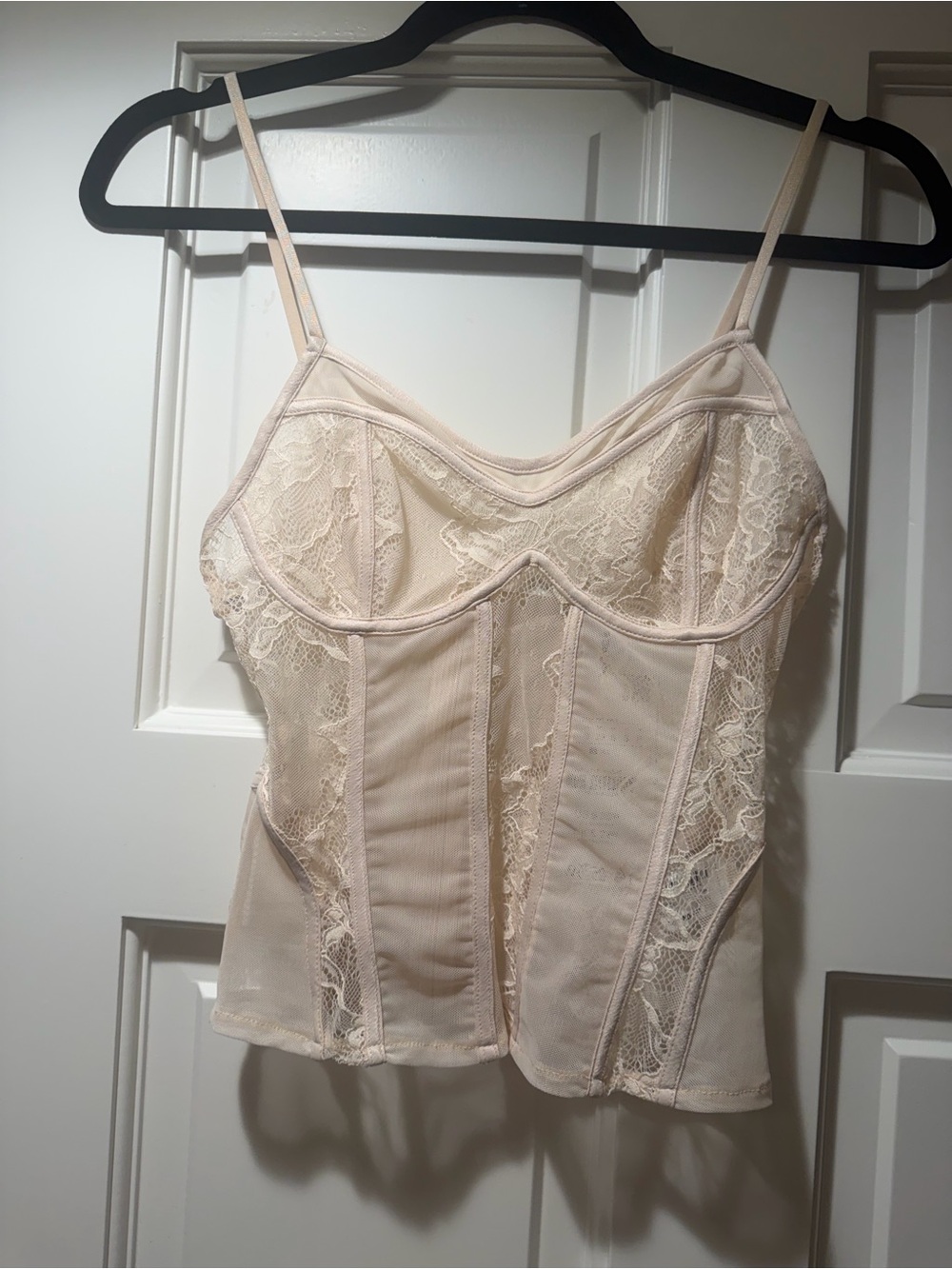 Zara Lace Trim Bustier Cami in Soft Blush
